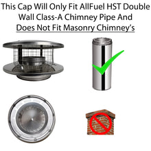 Load image into Gallery viewer, Chimney Cap with Flat Top and Spark Screen for 8" Inner Diameter Chimney Pipe