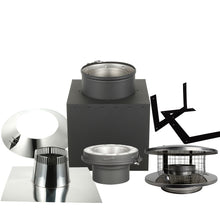 Load image into Gallery viewer, Cathedral Ceiling Kit for 6" Inner Diameter Chimney Pipe with Flat Top Spark Guard Chimney Cap