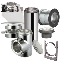 Load image into Gallery viewer, Through The Wall Kit for 6" Inner Diameter Chimney Pipe with Flat Top Chimney Cap