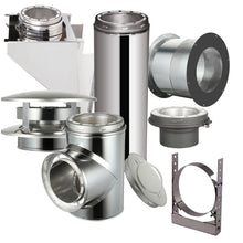 Load image into Gallery viewer, Through The Wall Kit for 6" Inner Diameter Chimney Pipe with Flat Top Chimney Cap
