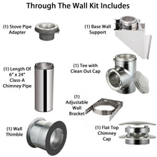 Load image into Gallery viewer, Through The Wall Kit for 6" Inner Diameter Chimney Pipe with Flat Top Chimney Cap