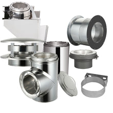 Load image into Gallery viewer, Through The Wall Kit for 6" Inner Diameter Chimney Pipe with Flat Top Chimney Cap