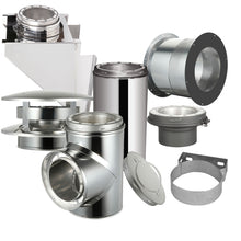Load image into Gallery viewer, Through The Wall Kit for 6" Inner Diameter Chimney Pipe with Flat Top Chimney Cap