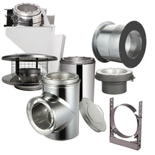 Load image into Gallery viewer, Through The Wall Kit for 6" Inner Diameter Chimney Pipe with Flat Top Spark Guard Chimney Cap