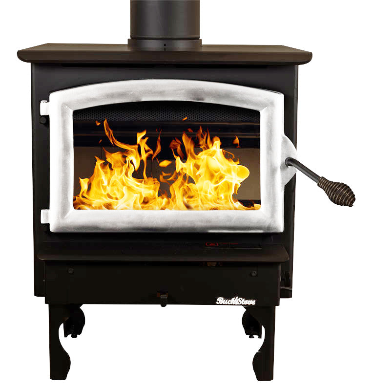Buck Stove Model 21NC Wood Stove With Pewter Door and Leg Kit