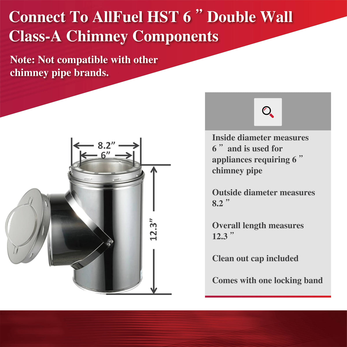 AllFuel HST 8 Single to Double Wall Pipe Adapter