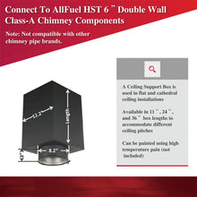 Load image into Gallery viewer, 24" Square Ceiling Support Box for 6" Inner Diameter Chimney Pipe