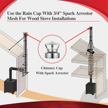 Load image into Gallery viewer, Chimney Cap with Spark Screen for 8" Inner Diameter Chimney Pipe