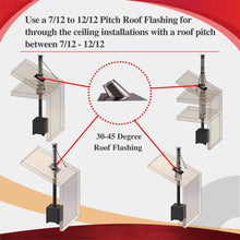 Load image into Gallery viewer, 7/12 to 12/12 Pitch Roof Flashing for 6" Inner Diameter Chimney Pipe
