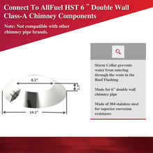 Load image into Gallery viewer, Storm Collar for 6" Inner Diameter Chimney Pipe