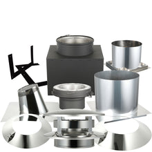 Load image into Gallery viewer, Multi Story Kit for 6" Inner Diameter Chimney Pipe with Flat Top Chimney Cap
