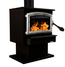 Load image into Gallery viewer, Buck Stove Model 21NC Wood Stove With Pewter Door and Pedestal