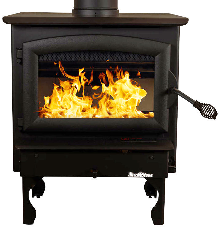 Buck Stove Model 21NC Wood Stove With Black Door and Leg Kit