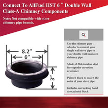 Load image into Gallery viewer, Stove Pipe Adapter for 6&quot; Inner Diameter Chimney Pipe
