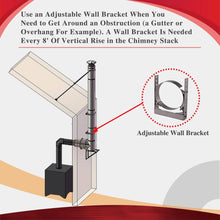Load image into Gallery viewer, Adjustable Wall Bracket for 8&quot; Inner Diameter Chimney Pipe
