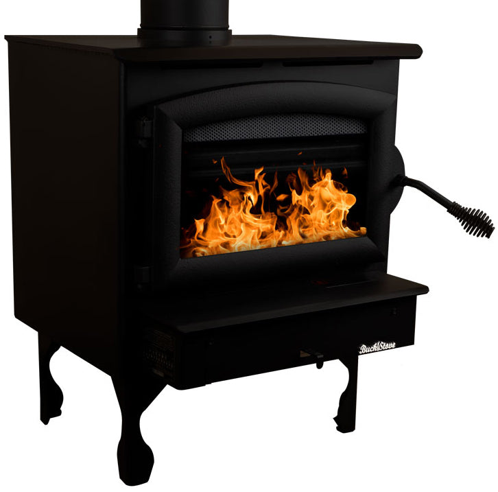 Buck Stove Model 21NC Wood Stove With Black Door and Leg Kit