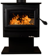 Buck Stove Model 21NC Wood Stove With Black Door and Pedestal