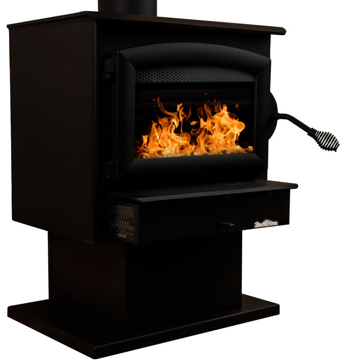 Buck Stove Model 21NC Wood Stove With Black Door and Pedestal