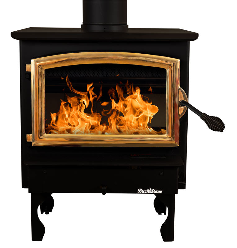 Buck Stove Model 21NC Wood Stove With Gold Door and Leg Kit