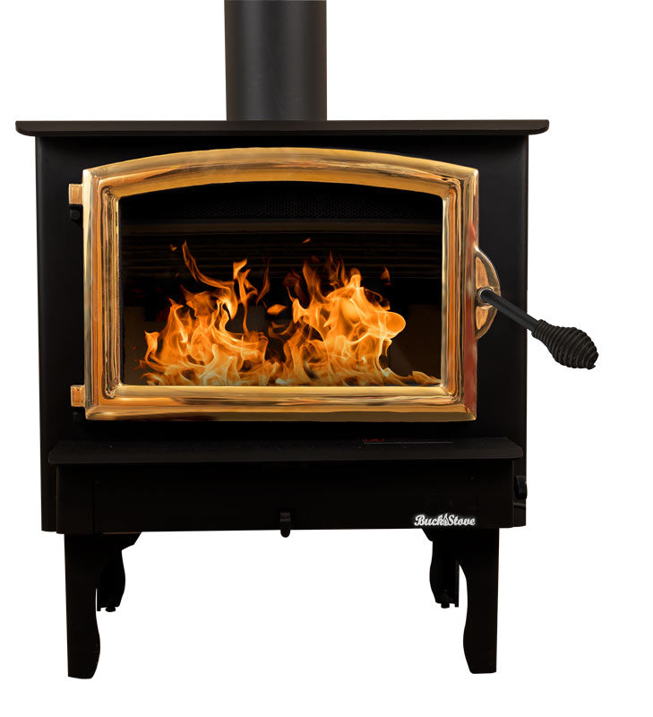 Buck Stove Model 74 Wood Stove With Gold Door and Leg Kit
