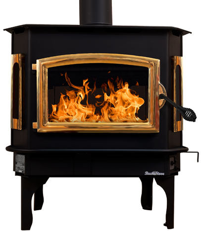 Buck Stove Model 81 Wood Stove With Gold Door and Leg Kit