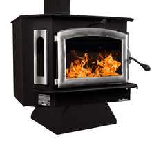 Load image into Gallery viewer, Buck Stove Model 81 Wood Stove With Pewter Door and Pedestal

